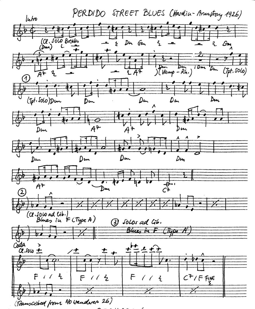 perdido street blues leadsheet – book us for your next 20s or gatsby event